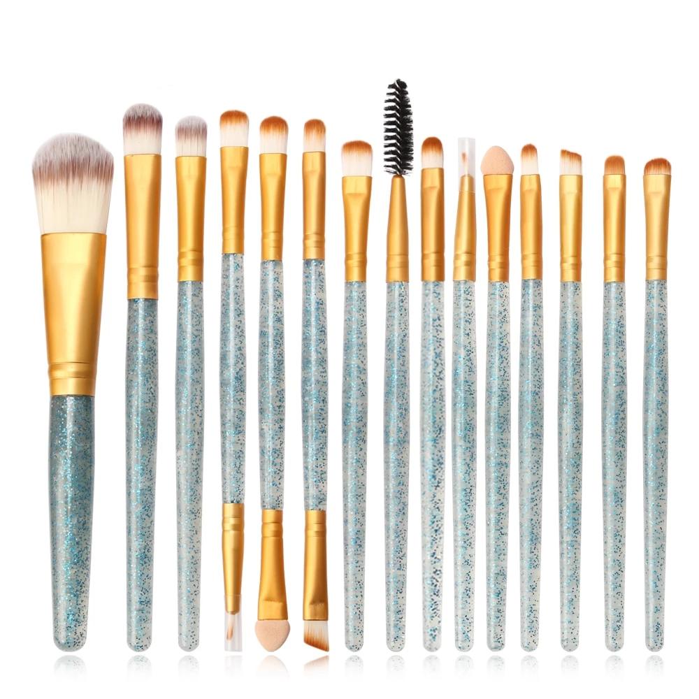 Kit - 15 Pincéis de Maquiagem Profissional